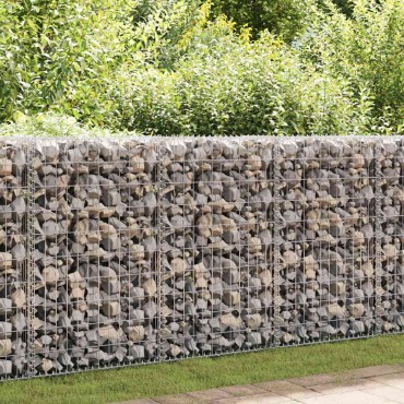 vidaXL Συρματοκιβώτιο Τοίχος 100x20x100cm Γαλβαν.Χάλυβας + Καλύμματα
