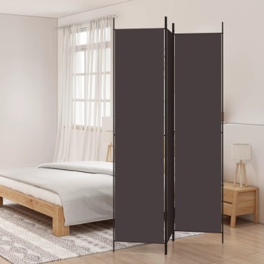 vidaXL Διαχωριστικό Δωματίου με 6 Πάνελ Καφέ 150x220cm από Ύφασμα 1 τεμ.