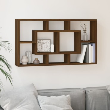 vidaXL Ραφιέρα Τοίχου 8 Τμημάτων Καφέ Δρυς 85x16x47,5cm 1 τεμ.
