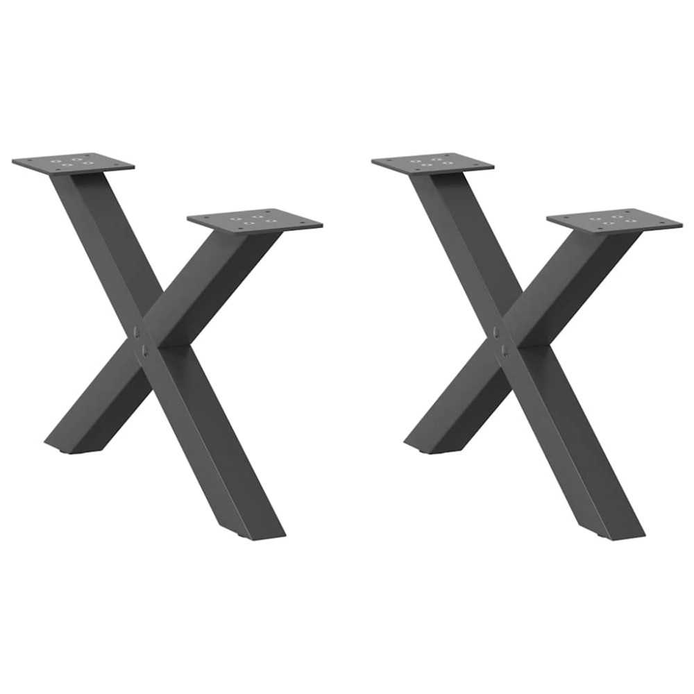 vidaXL Πόδια Τραπεζιού Σαλονιού σε Σχήμα Χ, 2 τεμ. Ανθρακί 50x(30-31)cm Ατσάλι vidaXL Πόδια Τραπεζιού Σαλονιού σε Σχήμα Χ, 2 τεμ. Ανθρακί 50x(30-31)cm Ατσάλι