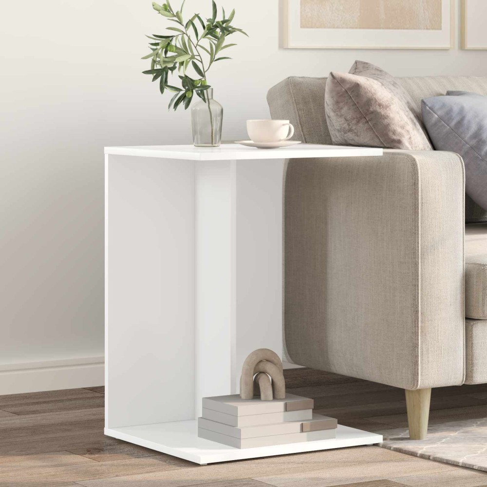 vidaXL Τραπεζάκι Πλευράς Λευκό 45x40x62,5cm Επεξεργασμένο Ξύλο 1 τεμ.