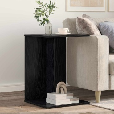 vidaXL Τραπεζάκι Πλευράς Μαύρη Οξυά 45x40x62,5cm 1 τεμ.