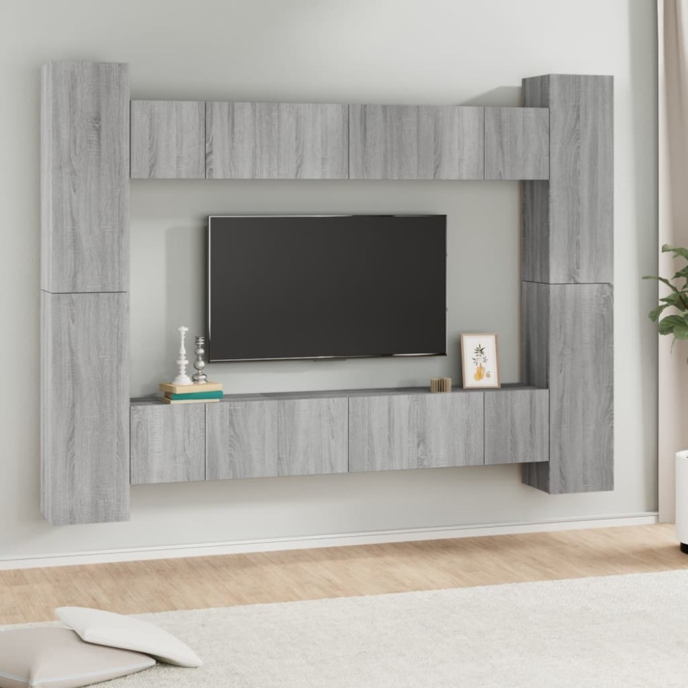 vidaXL Σετ Επίπλων Τηλεόρασης 10 τεμ. Γκρι Sonoma Επεξεργασμένο Ξύλο
