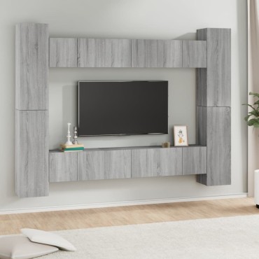 vidaXL Σετ Επίπλων Τηλεόρασης 10 τεμ. Γκρι Sonoma Επεξεργασμένο Ξύλο