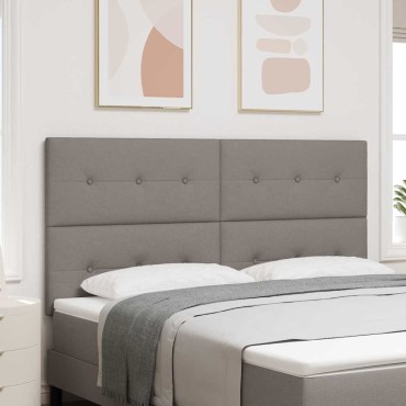 vidaXL LED κεφαλάρι με LED ταινίες φωτός Taupe ύφασμα 180x7x128cm