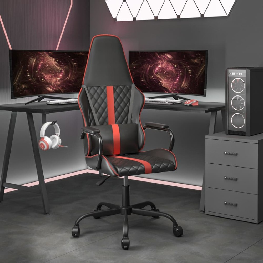 vidaXL Καρέκλα Gaming Μασάζ Κόκκινο και Μαύρο από Συνθετικό Δέρμα 54x61,5x(118,5-128)cm 1 τεμ. vidaXL Καρέκλα Gaming Μασάζ Κόκκινο και Μαύρο από Συνθετικό Δέρμα 54x61,5x(118,5-128)cm 1 τεμ.