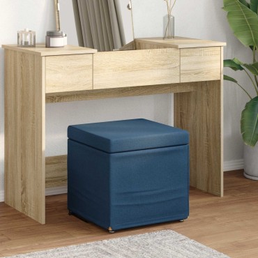 vidaXL Σκαμνί Μπλε 41x41x40cm Ύφασμα και Επεξεργασμένο Ξύλο