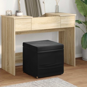 vidaXL Σκαμνί Μαύρο 41x41x40cm Βελούδο και Μηχανικά Ξύλα