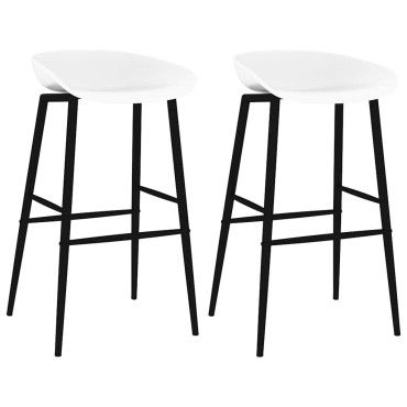vidaXL Καρέκλες Μπαρ 2 τεμ. Λευκές 48x46x85cm