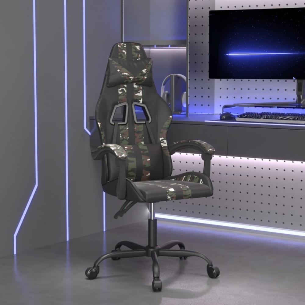 vidaXL Καρέκλα Gaming Περιστρεφόμενη Μαύρη/Παραλλαγή Συνθετικό Δέρμα 57,5x59,5x(121-131)cm 1 τεμ. vidaXL Καρέκλα Gaming Περιστρεφόμενη Μαύρη/Παραλλαγή Συνθετικό Δέρμα 57,5x59,5x(121-131)cm 1 τεμ.