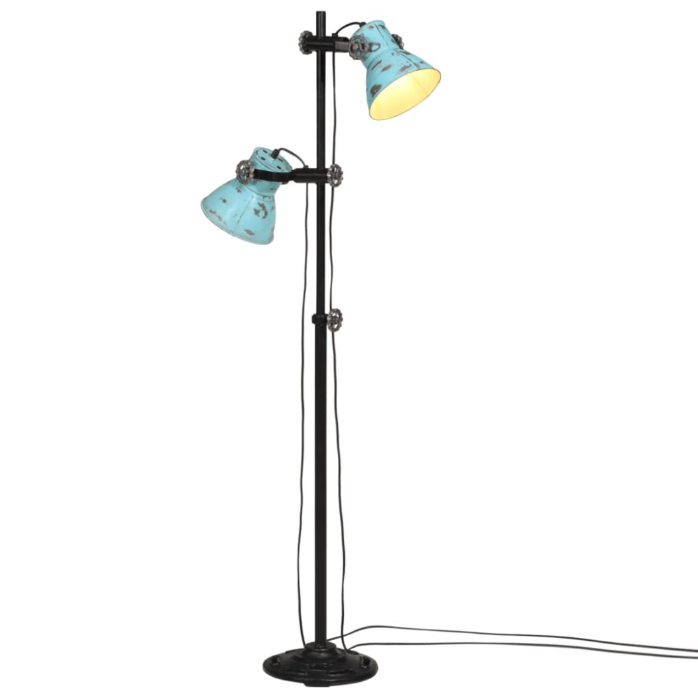 vidaXL Φωτιστικό Δαπέδου 25 W Αντικέ Μπλε 25 x 25 x 90/140 εκ. Ε27