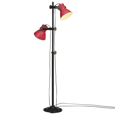 vidaXL Φωτιστικό Δαπέδου 25 W Αντικέ Κόκκινο 25 x 25 x 90/140 εκ. Ε27