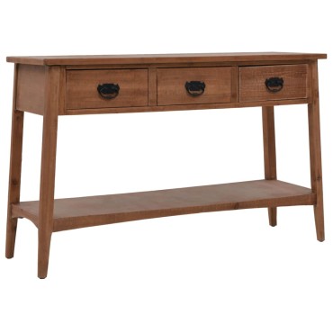 vidaXL Τραπέζι Κονσόλα Καφέ 126x40x77,5cm από Μασίφ Ξύλο Ελάτης 1 τεμ.