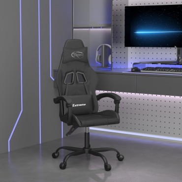 vidaXL Καρέκλα Gaming Περιστρεφόμενη Μαύρη από Συνθετικό Δέρμα 57,5x59,5x(121-131)cm 1 τεμ.