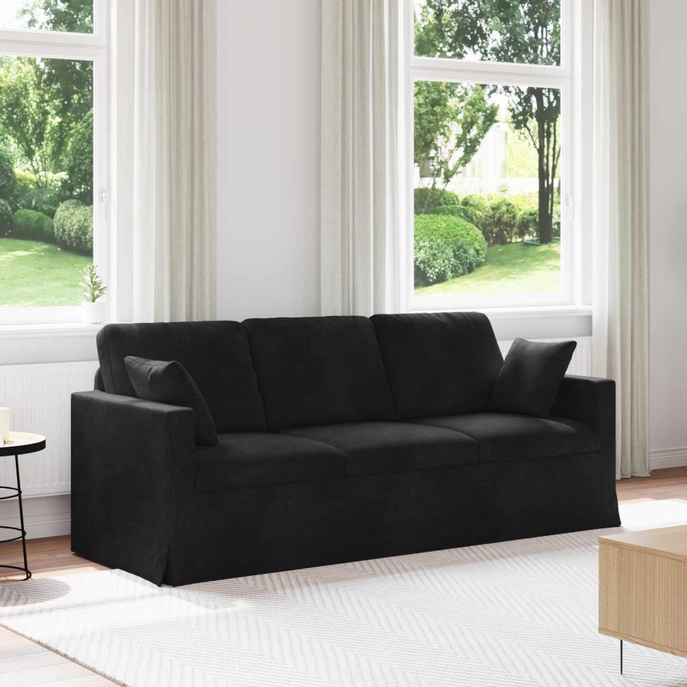 vidaXL Καναπές Μαύρο 198x78x80cm Βελούδο