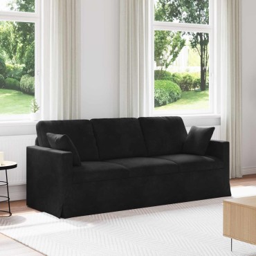 vidaXL Καναπές Μαύρο 198x78x80cm Βελούδο