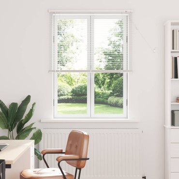 vidaXL Βενετσιάνικη Σκίαση Λευκός 150 x 80 cm 25 mm PVC
