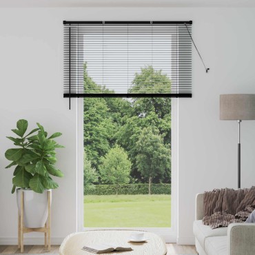 vidaXL Βενετσιάνικη Σκίαση Μαύρο 213 x 160 εκ 25 mm PVC