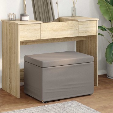 vidaXL Σκαμνί Taupe 61x41x40cm Ύφασμα και Επεξεργασμένο Ξύλο
