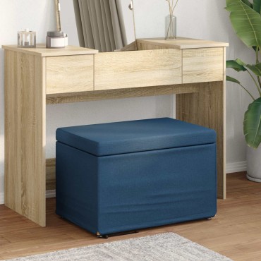 vidaXL Σκαμνί Μπλε 61x41x40cm Ύφασμα και Επεξεργασμένο Ξύλο