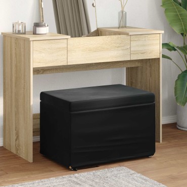 vidaXL Σκαμνί Μαύρο 61x41x40cm Βελούδο και Μηχανικά Ξύλα