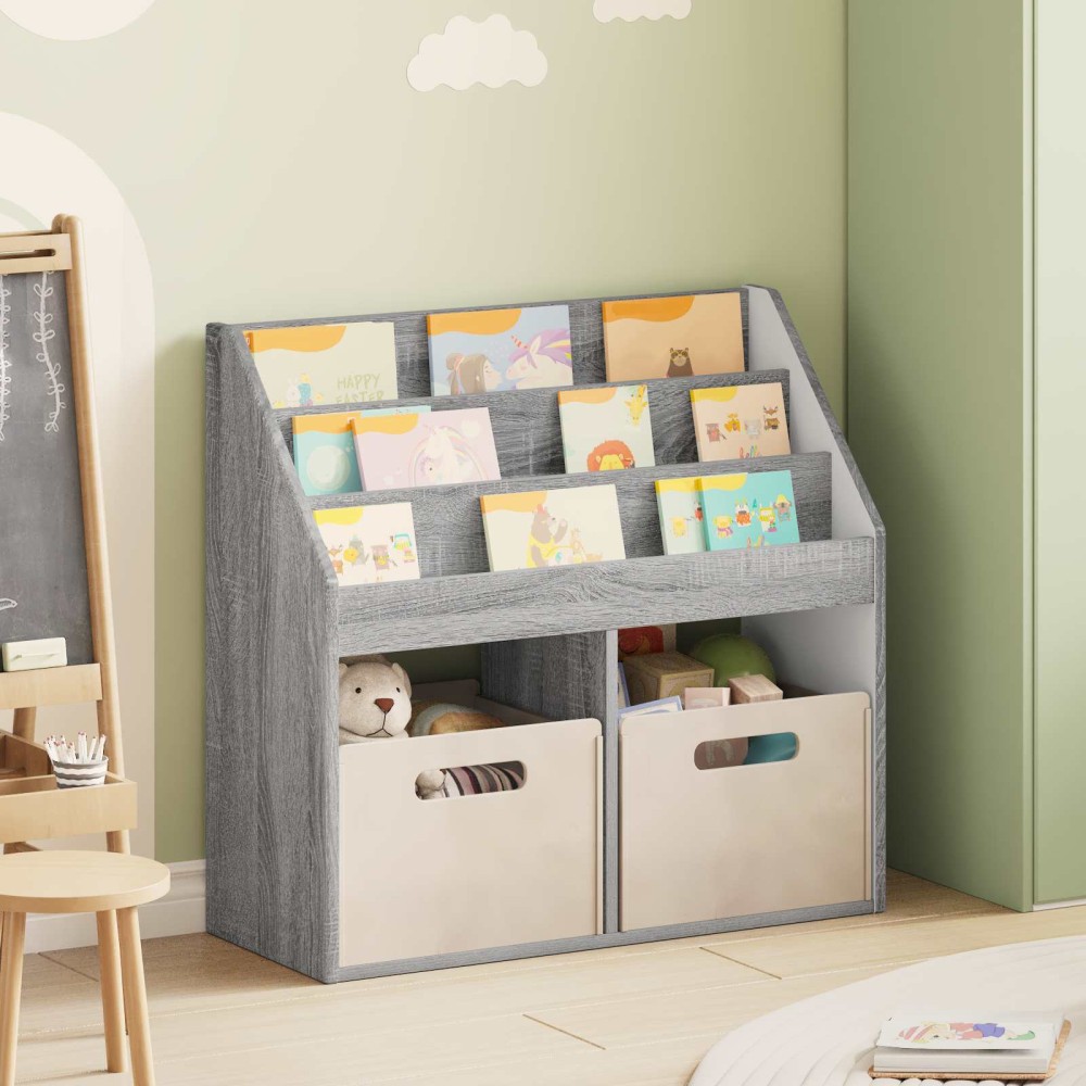 vidaXL Βιβλιοθήκη Παιδιών Γκρίζο Σονομα 72,5x29,5x69 εκ 1 τεμ.