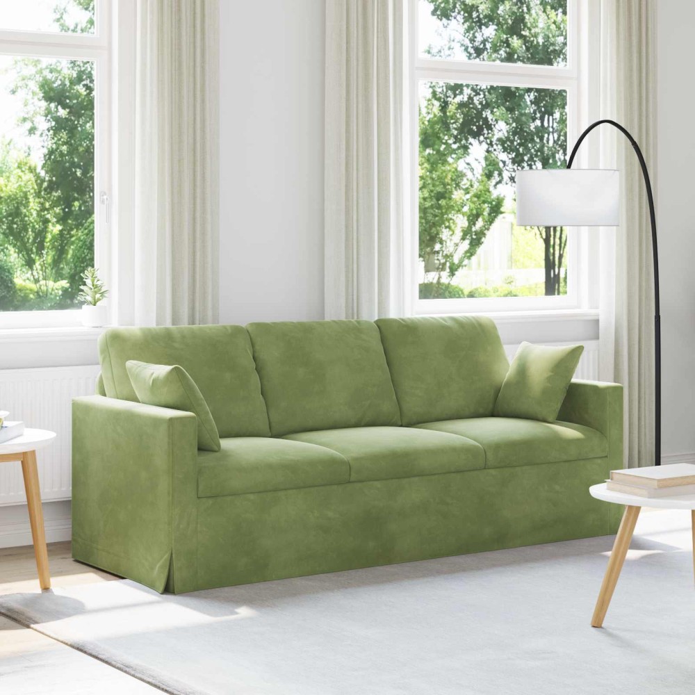vidaXL Καναπές Ανοιχτό Πράσινο 198x78x80cm Βελούδο