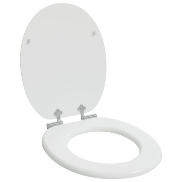 vidaXL Μαλακή κλειστή λεκάνη Λευκός 44 x 38 εκ. Πίνακας MDF