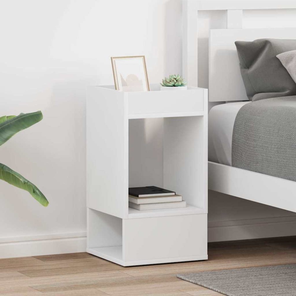 vidaXL End Table 2 τεμ. Λευκό 30x30x56cm Επεξεργασμένο Ξύλο