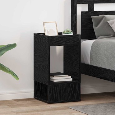 vidaXL End Table 2 τεμ. Μαύρη Οξυά 30x30x56cm Επεξεργασμένο Ξύλο
