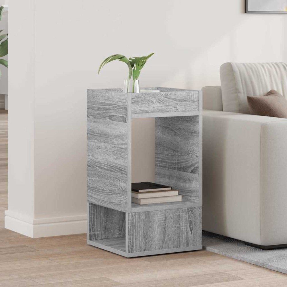 vidaXL End Table Γκρίζο Σονομα 30x30x56cm Επεξεργασμένο Ξύλο