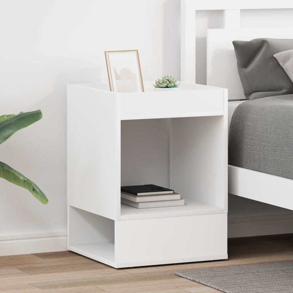 vidaXL End Table 2 τεμ. Λευκό 40x40x56cm Επεξεργασμένο Ξύλο