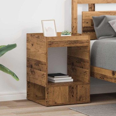 vidaXL End Table 2 τεμ. Παλιό ξύλο 40x40x56cm Επεξεργασμένο Ξύλο