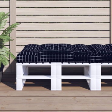 vidaXL Μαξιλάρι Παλέτας Μαύρο Καρό 120x80x12cm Υφασμάτινο