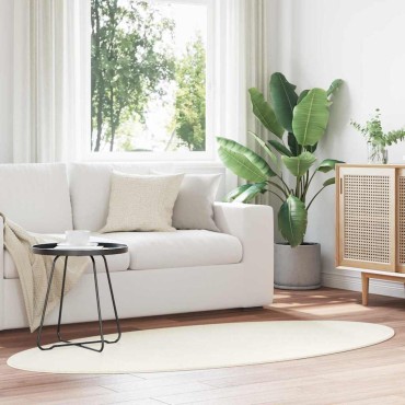 vidaXL Χαλιά χώρου Ωοειδής HUARTE Κρεμ 120x170cm 100% Πολυεστέρας