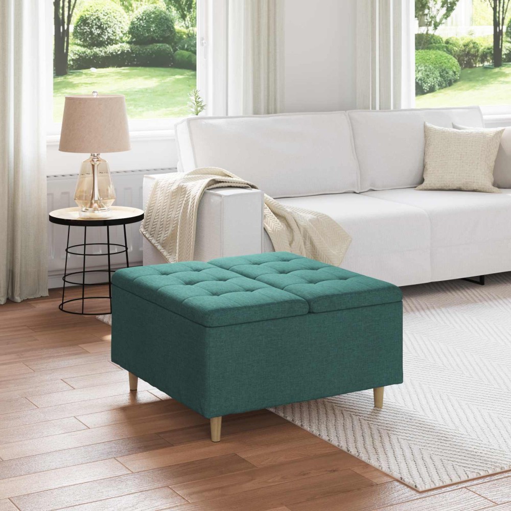 vidaXL Οθωμανικό αποθήκευσης Σκούρο Πράσινο 80x80x45cm ύφασμα