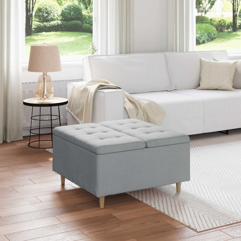 vidaXL Οθωμανικό αποθήκευσης Ανοιχτό γκρι 80x80x45cm ύφασμα