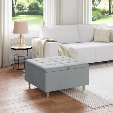 vidaXL Οθωμανικό αποθήκευσης Ανοιχτό γκρι 80x80x45cm ύφασμα