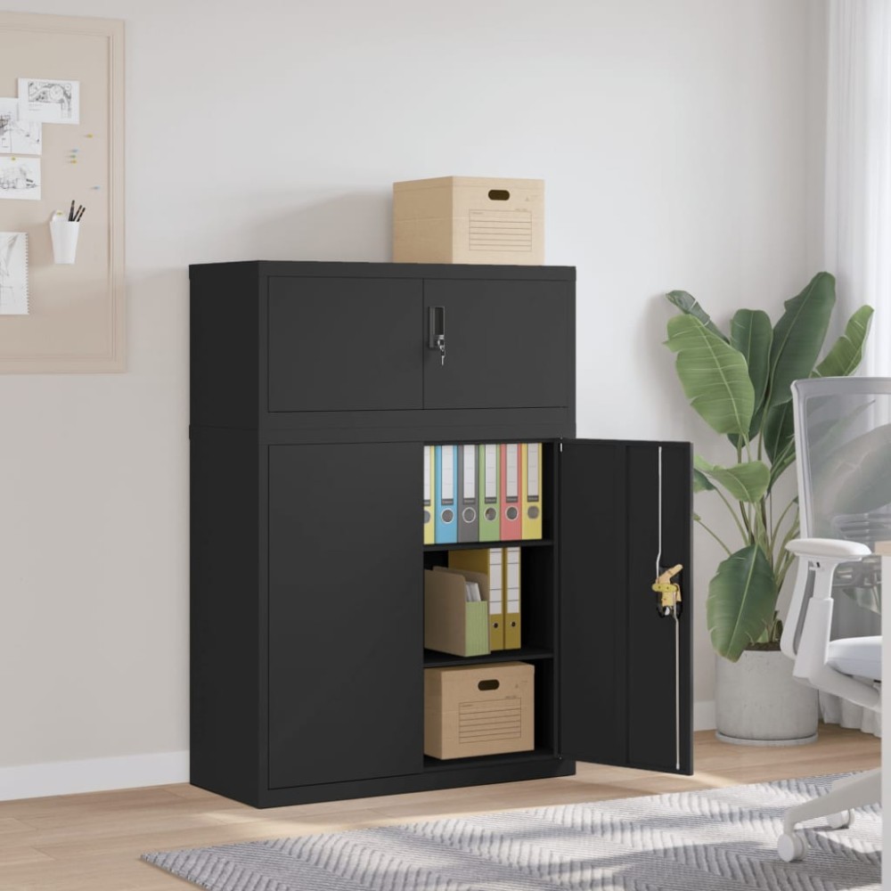 vidaXL Αρχειοθήκη Μαύρη 90x40x130cm Ατσάλινη