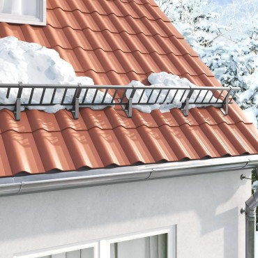 vidaXL Φρουρός χιονιού οροφής Ανθρακί 300 x 2,5 x 20 εκ Ατσάλι