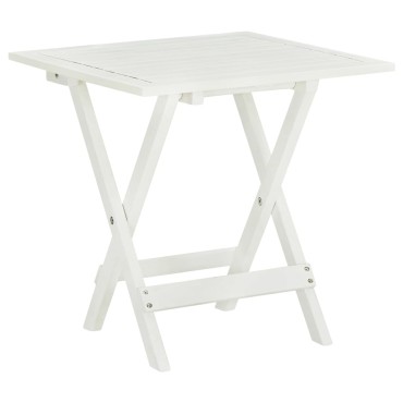vidaXL Τραπέζι Bistro Λευκό 46x46x47cm από Μασίφ Ξύλο Ακακίας 1 τεμ.