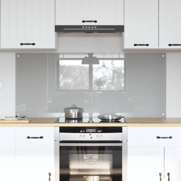 vidaXL Πλάτη κουζίνας 2 τμχ. Ανοιχτό γκρι 70 x 60 cm σκληρυμένο γυαλί