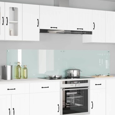 vidaXL Πλάτη κουζίνας 2 τμχ. Λευκό 110 x 50 cm σκληρυμένο γυαλί