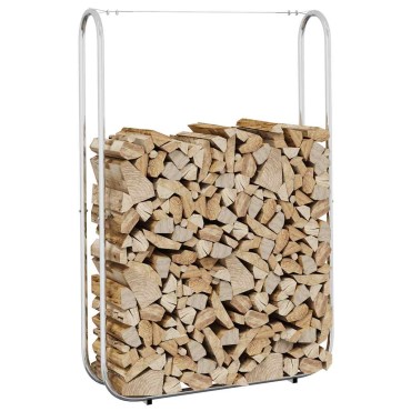 vidaXL Ράφι Καυσόξυλων 100x25x150 εκ. Γαλβανιζέ Ατσάλι