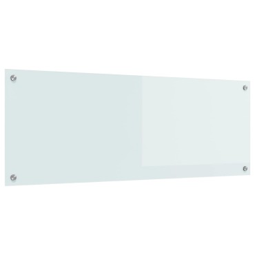 vidaXL Πλάτη κουζίνας Λευκό 110 x 40 cm σκληρυμένο γυαλί