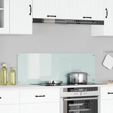 vidaXL Πλάτη κουζίνας Λευκό 120 x 40 cm σκληρυμένο γυαλί