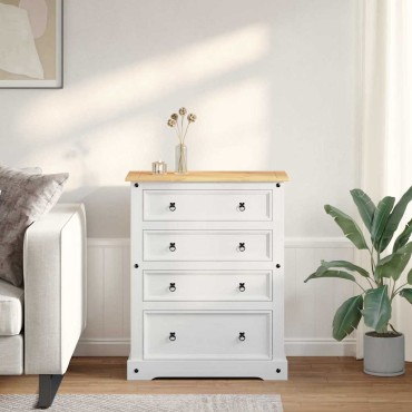 vidaXL Αποθηκευτικές Κάσες με συρτάρι Corona Λευκός 92x48x114 εκ