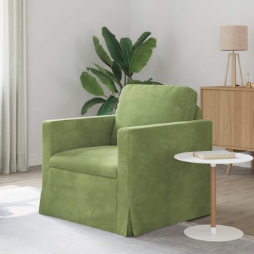 vidaXL Καναπές Ανοιχτό Πράσινο 78x78x80cm Βελούδο