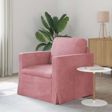 vidaXL Καναπές Ροζ 78x78x80cm Βελούδο