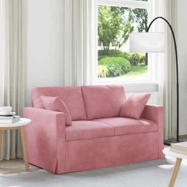 vidaXL Καναπές Ροζ 138x78x80cm Βελούδο